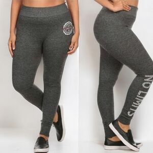 Plus Size Women's "No Limits" Gray Leggings
